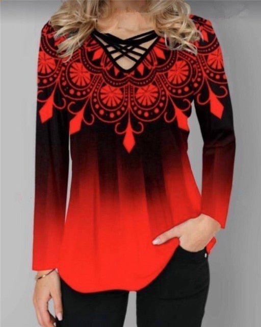 Women Sexy Hollow Out Printed Shirts Blouses Elegant Short Sleeve