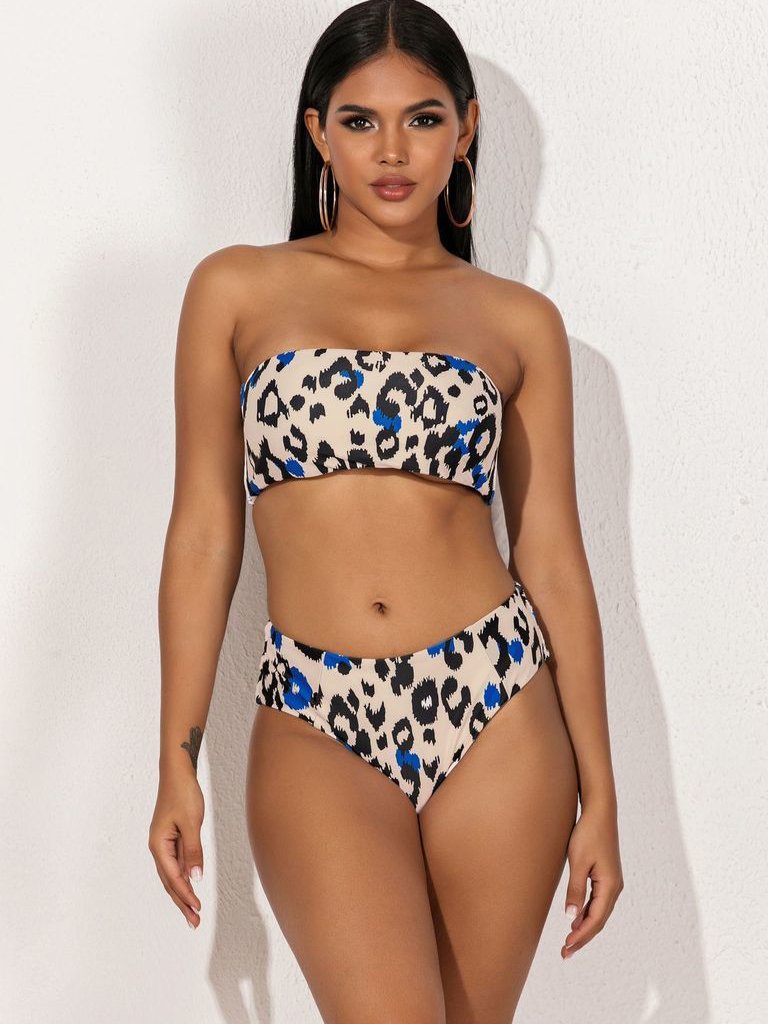 Animal Print Leopard Bikini Push Up Swimsuit Sexy Women Bikini Set
