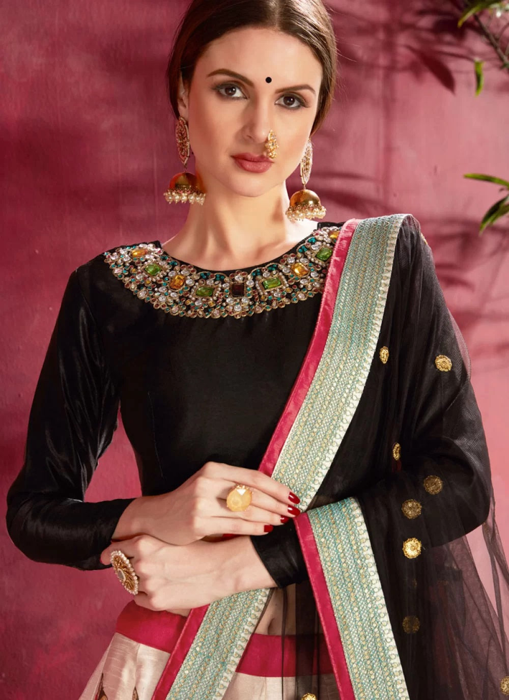 Bella Fancy Dresses Digital Printed Art Silk Lehenga Choli In Multicolor