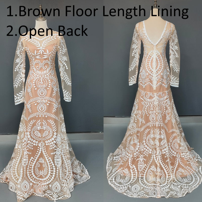 Bella Fancy Dresses US 0 #4055 2 piece in 1 BOHO bohemian long sleeve destination Wedding Dress pre wedding shoot post Bride Gown
