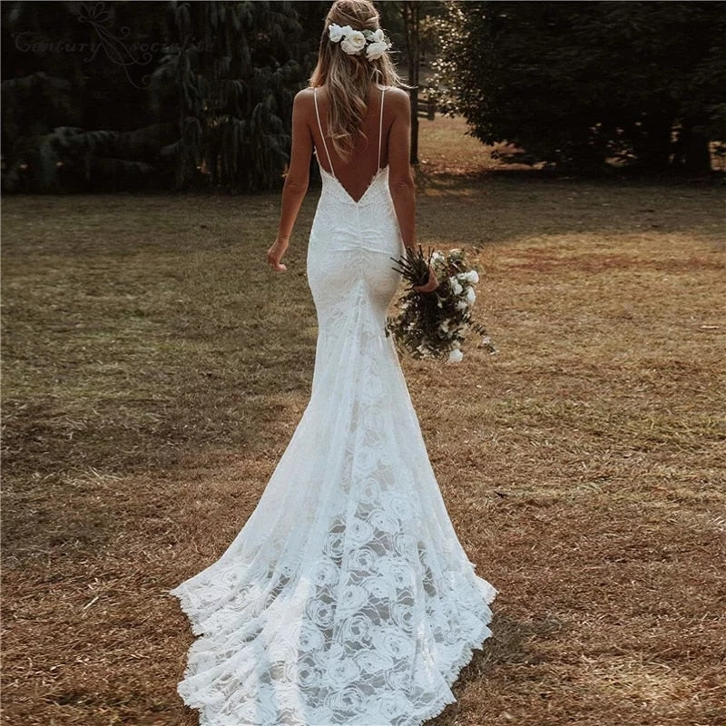 Boho Tulle A Line Wedding Dresses 2021 Off the Shoulder Lace Appliques –  Bella Fancy Dresses US
