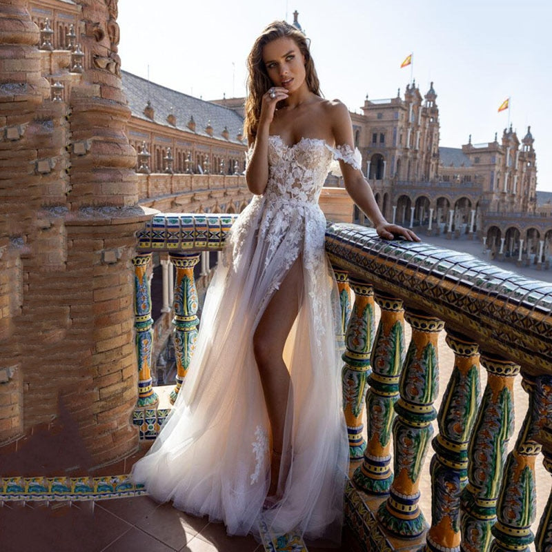 Fancy Lace Appliques Bridal Gowns Sheer Neck Jewel Wedding Dress Custom  Made Embroidery Sleeveless Vestido de novia - AliExpress
