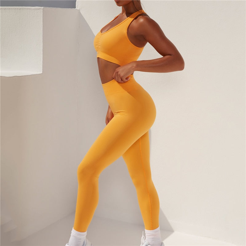 Bella Fancy Dresses US 0 Seamless Women&#39;s Tracksuit Push Up Leggings Yoga Set Sport Outfit for Woman Suit for Fitness Sports Bra Gym Clothing Workout Set