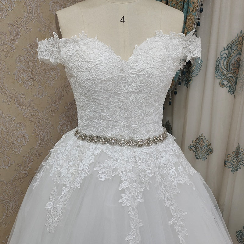 Bella Fancy Dresses US 0 ZJ9183 2022 Off Shoulder Embroidery Charming  Sweetheart White Wedding Dress Custom Made Size Ball Gown Wedding Dresse