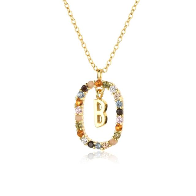 Bella Fancy Dresses US ANDYWEN 925 Sterling Silver Gold Letters A - Z  Initial M S C K Alphabet Pendente Long Chain Necklace Say My Name Fine Jewelry