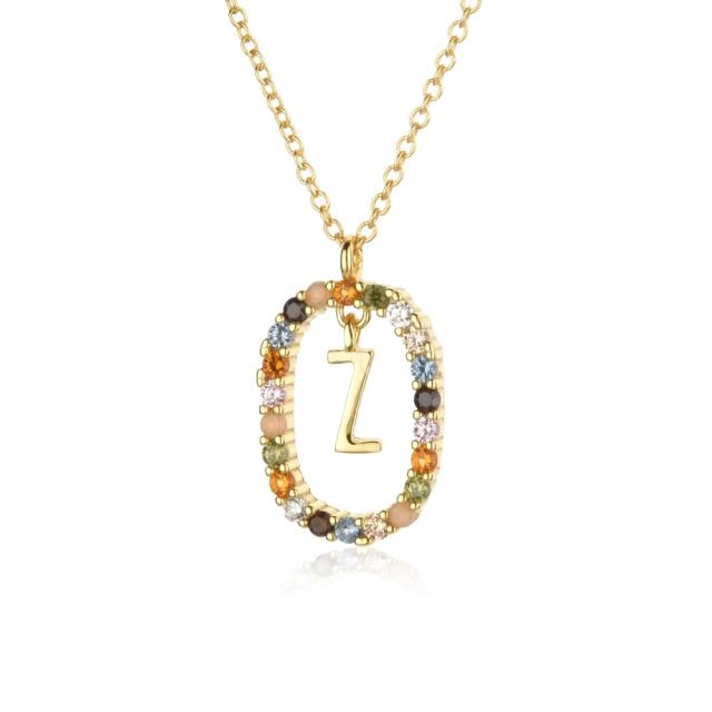Bella Fancy Dresses US ANDYWEN 925 Sterling Silver Gold Letters A - Z  Initial M S C K Alphabet Pendente Long Chain Necklace Say My Name Fine Jewelry