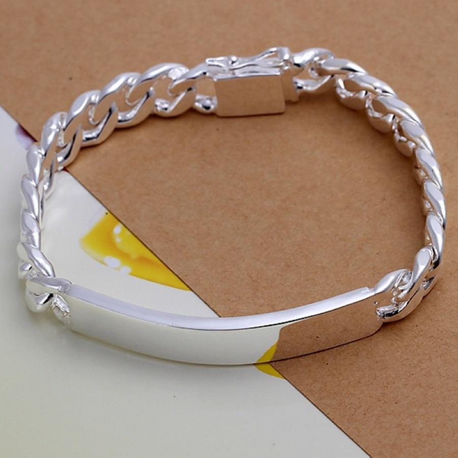 Bella Fancy Dresses US Charm 925 Sterling silver design noble pretty 10MM Mens chain Jewelry fashion Geometric Bracelet free shipping factory price