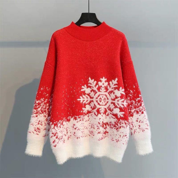 Bella Fancy Dresses US Christmas head sweater girl 2020 winter new student loose thick knitted outer dress