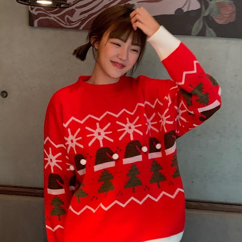 Bella Fancy Dresses US Control make Christmas snowflake sweater female thick qiu dong han edition loose languid is lazy wind restoring ancient ways swe