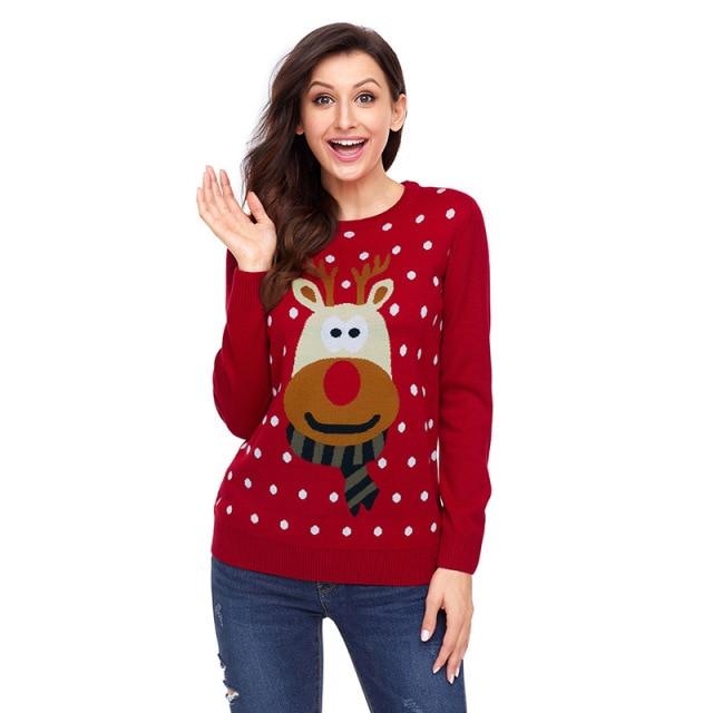 Bella Fancy Dresses US European And American-Style New Style Plus-size Base OF Neck Crew Neck Versatile Long-Sleeve Women's Christmas Sweater
