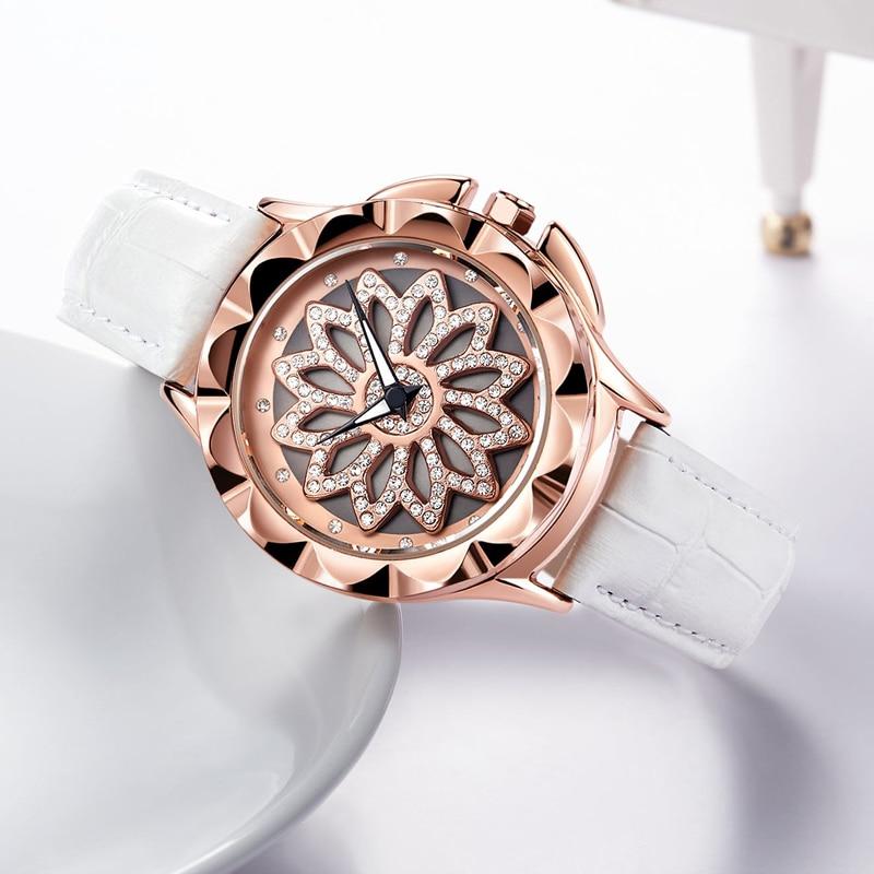 Bella Fancy Dresses US Fashion Women Watches 2019 Best Sell Rotated Dial Clock Luxury Rose Gold Women's Quartz Wrist Watches 2019 New Relogio Feminino