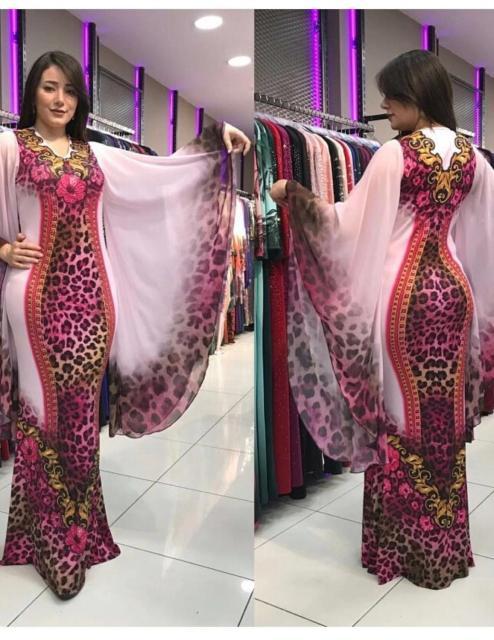 Bella Fancy Dresses US Islamic Wear 2021 new sexy fashion style summer v-neck african women printing plus size long dress african clothes for women