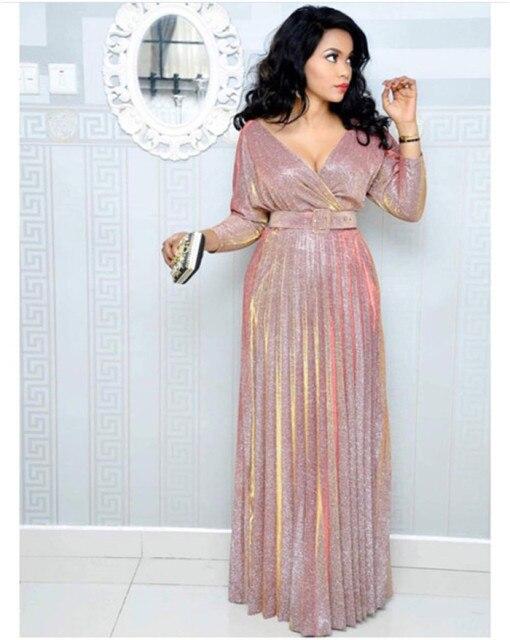 Bella Fancy Dresses US Islamic Wear African dresses for women New hot selling popular Colorful bronzing Women party long dress v-neck younger girl long dress