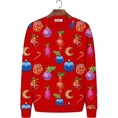 Bella Fancy Dresses US MUQKO Dijital Christmas Baskılı Kadın Sweatshirt Women's Dres Noel -MadeinTurkey