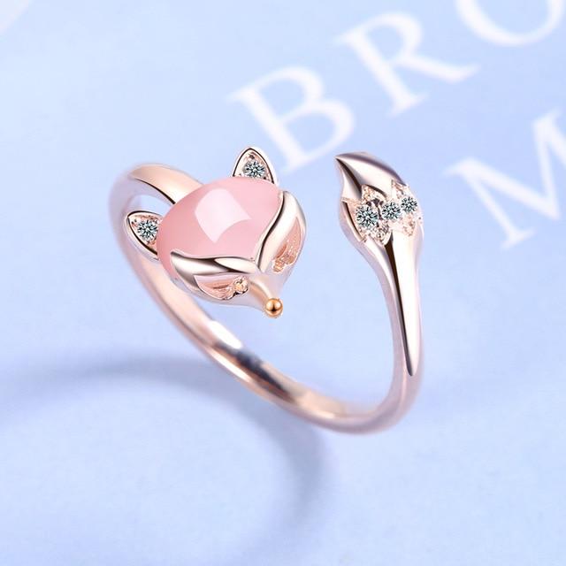 Bella Fancy Dresses US NEHZY 925 sterling silver new woman fashion jewelry high quality crystal zircon agate fox ring size adjustable ring
