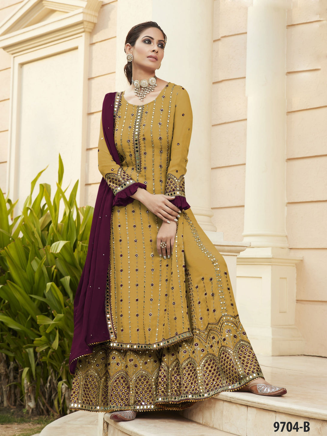 Bella Fancy Dresses US Salwar Kameez Partywear Designer Heavy Foux Georgette Salwar Suit