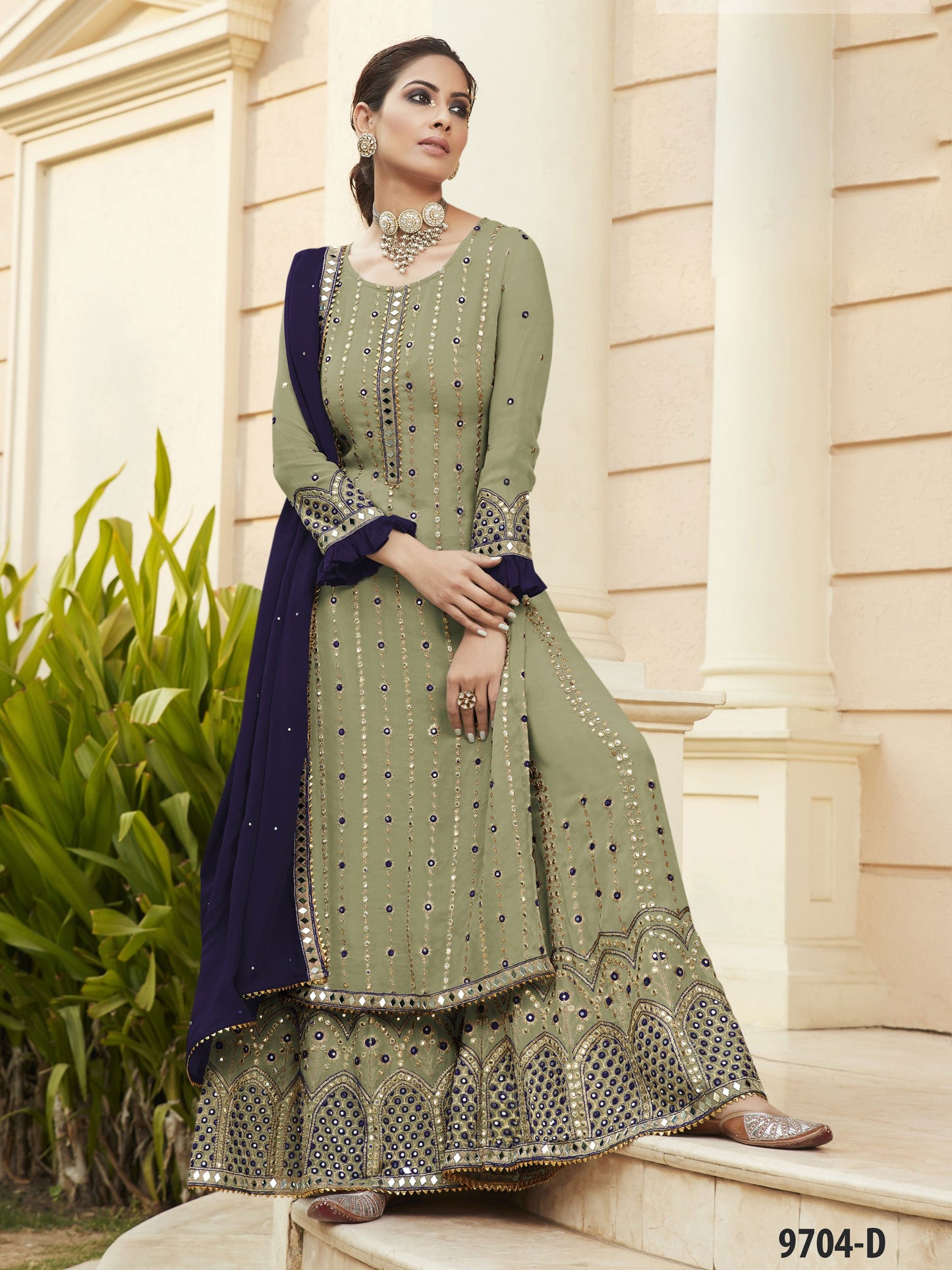 Bella Fancy Dresses US Salwar Kameez Partywear Designer Heavy Foux Georgette Salwar Suit