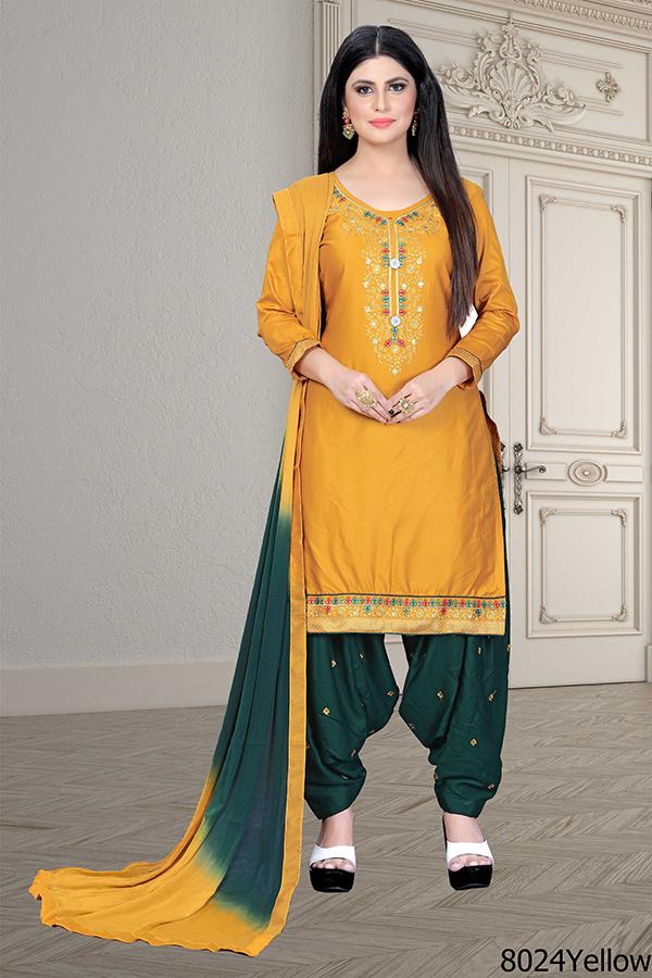 Bella Fancy Dresses US Salwar Kameez Regular Designer Embroidery Cotton Patiyala Suit