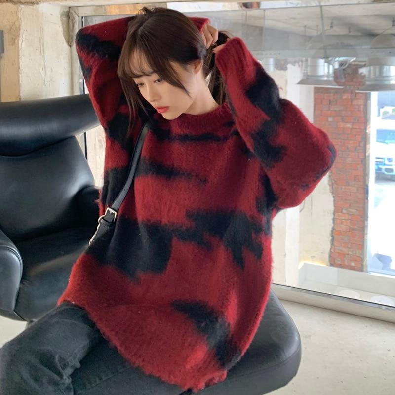 Bella Fancy Dresses US Sweater Control make Christmas zebra shading gradient languid is lazy wind restoring ancient ways is thick long sleeve sweater female