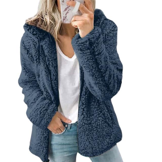 Bella Fancy Dresses US Sweater Woman Jacket 2021 Europe New Fashion Long Sleeeve Outfit Hooded Fleece Wool Coat Women Warm