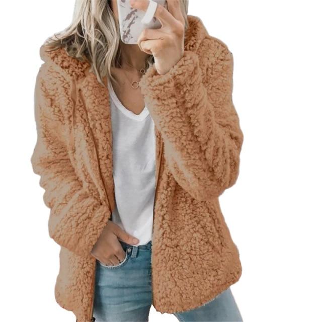 Bella Fancy Dresses US Sweater Woman Jacket 2021 Europe New Fashion Long Sleeeve Outfit Hooded Fleece Wool Coat Women Warm