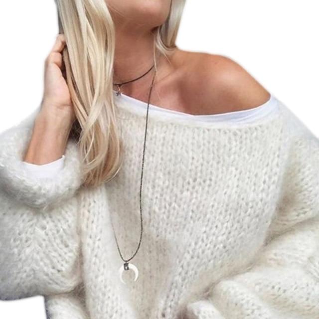 Bella Fancy Dresses US Sweater Women Lantern Long Sleeve Sweater Fluffy Mohair Chunky Knit Loose Jumper Tops