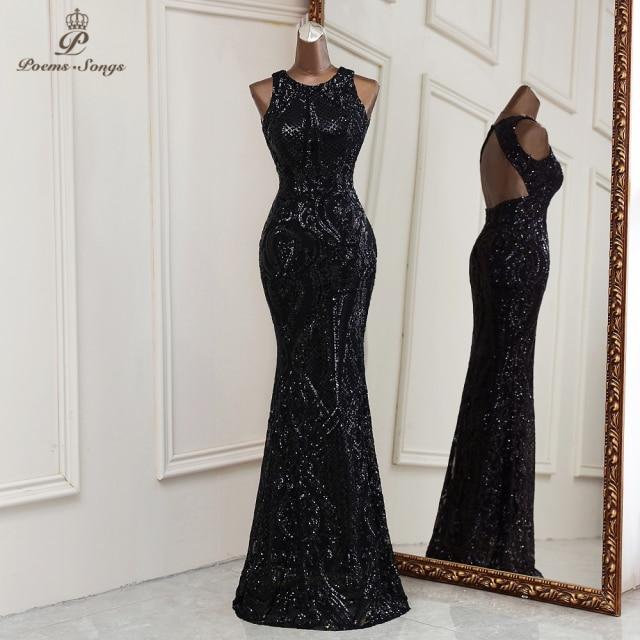 Buy Black High Neck A Line Formal Dress Online | FableStreet