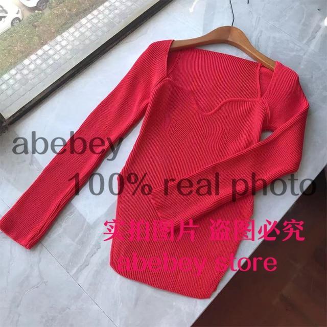 Bella Fancy Dresses US Western Wear 2021 new spring and summer fashion women clothes sqaure collar full sleeves elastic high waist sexy pullover WK080