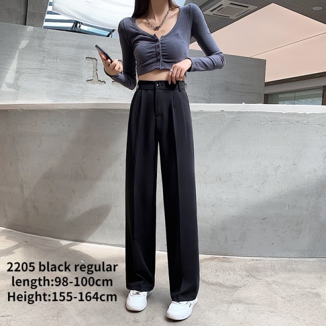 Bella Fancy Dresses US Western Wear Casual High Waist Loose Wide Leg Pants for Women Spring Autumn New Female Floor-Length White Suits Pants Ladies Long Trousers