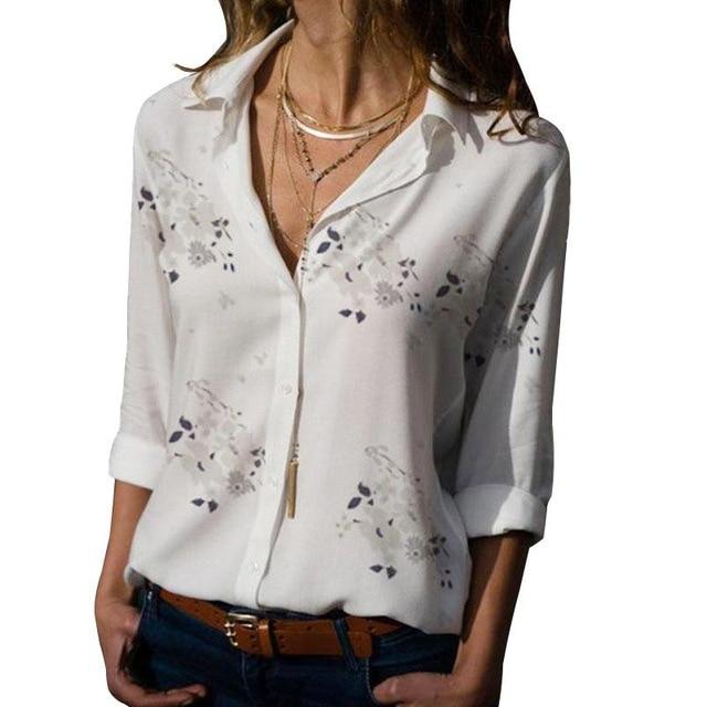 Bella Fancy Dresses US Western Wear Long Sleeve Women Blouses 2021 Plus Size Turn-down Collar Blouse Shirt Casual Tops Elegant Work Wear Chiffon Shirts 5XL