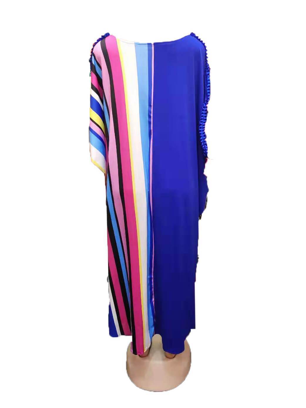Bella Fancy Dresses US Western Wear Patchwork Striped Loose Maxi Dress