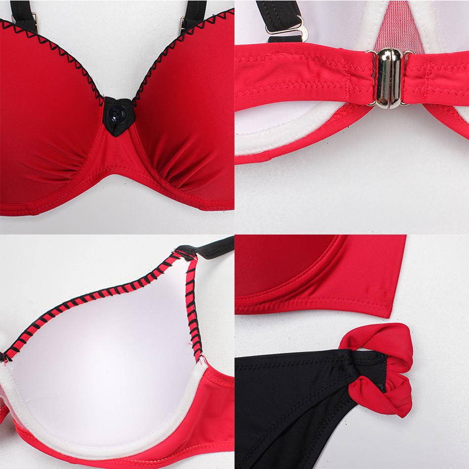 Swimsuit Red Push Up Bikini Set Plus Size Women Swimwear Sexy