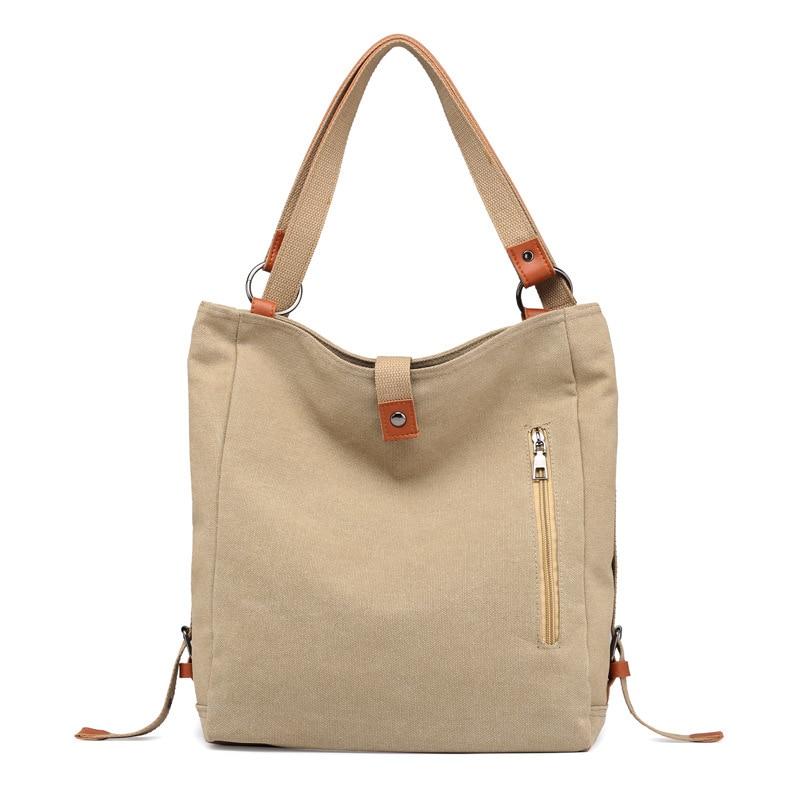 eprolo Canvas Women Shoulder Bags High Quality Multifunction Women Back Pack For Students School Travel Bags Large Capacity