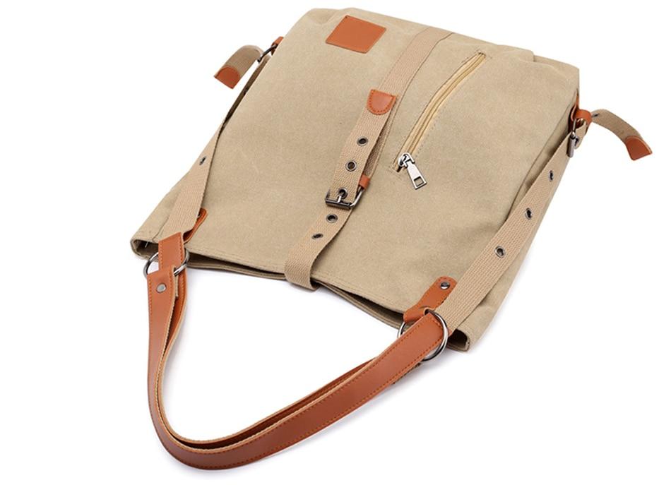 eprolo Canvas Women Shoulder Bags High Quality Multifunction Women Back Pack For Students School Travel Bags Large Capacity