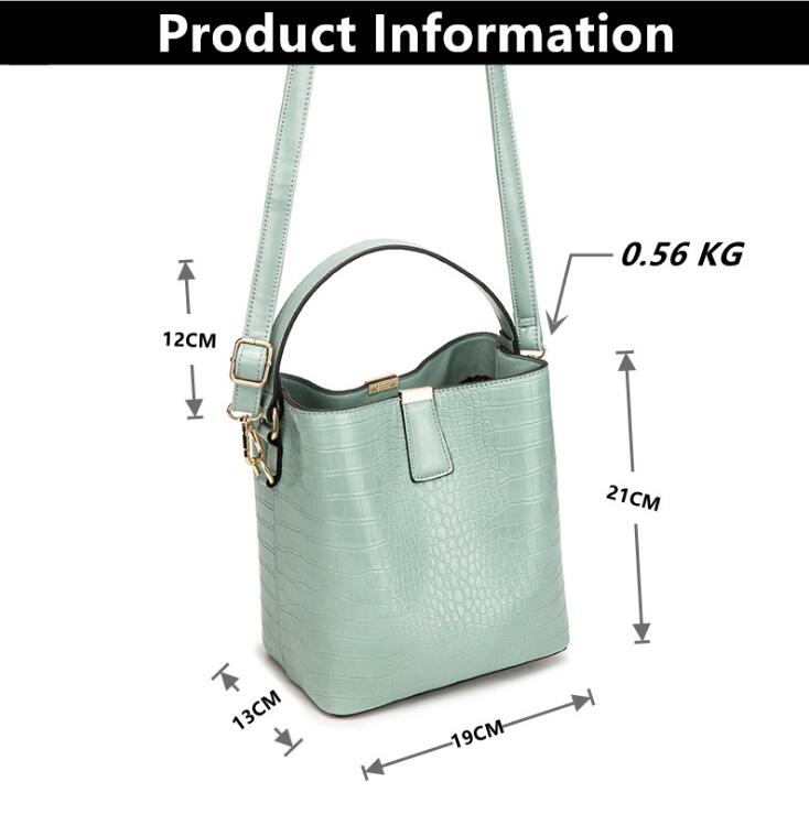 eprolo Crocodile Pattern Bucket Bags Leather Handbags Women Crossbody Bags 2020 Totes Ladies Shoulder Messenger Bag Female Purses