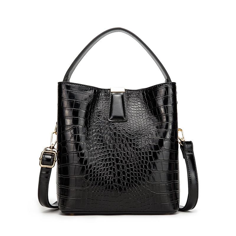eprolo Crocodile Pattern Bucket Bags Leather Handbags Women Crossbody Bags 2020 Totes Ladies Shoulder Messenger Bag Female Purses